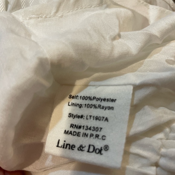 Line & Dot Revolve Blouse XS Off White Cream Off The Shoulder Top Peplum Waist - Picture 5 of 7